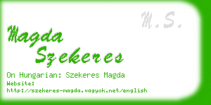 magda szekeres business card